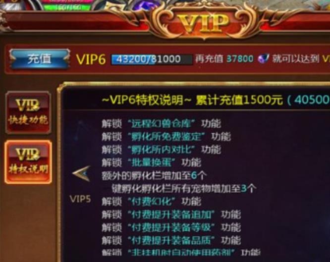 魔域vip6有什么好处