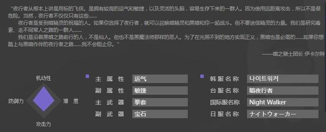 冒险岛夜行者是什么职业
