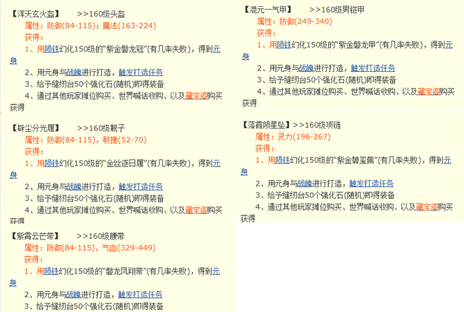 梦幻西游160特性装备范围是多少