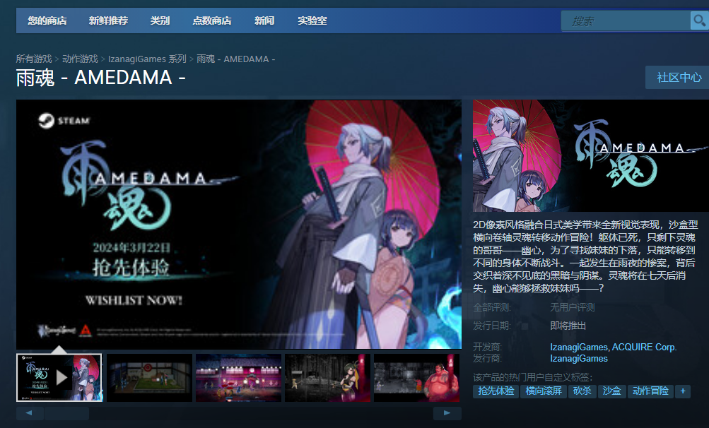 《雨魂》Steam抢先体验版3月22日发售